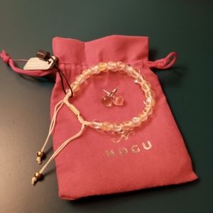 Nogu Sunburst Double Macrame Galaxy Glass Bracelet and Earrings